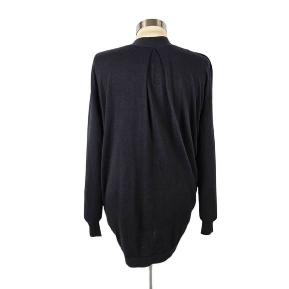 Yoon Cocoon Buttoned Down Black Draped Cardigan - Picture 4 of 13